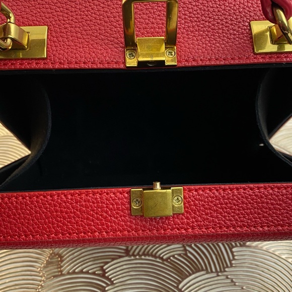 Brandon Blackwood New York Pebbled Red Leather Satchel The Luxury Trunk - Picture 4 of 10